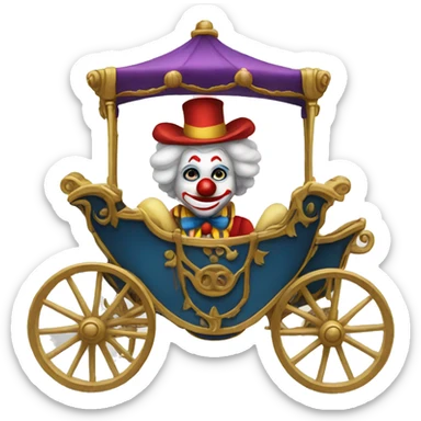 clown in a carriage sticker