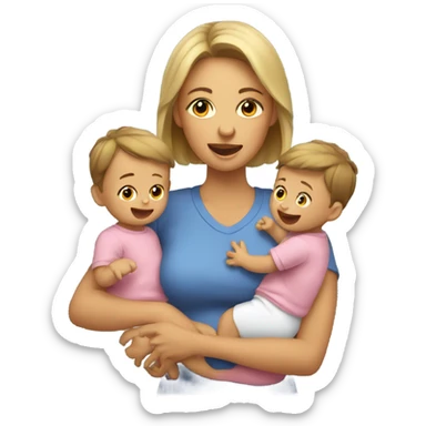 mom tapping her babies back  sticker