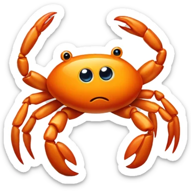 Dancing orange crab with big eyes  sticker