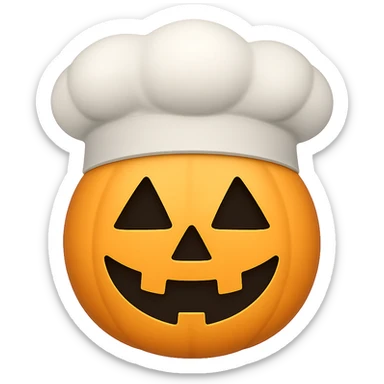 halloween emoji with chef hat, remove background sticker