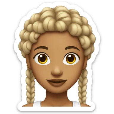 chica con trenzas afro piel blanca sticker
