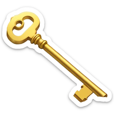 gold key with a pile of snow sticker