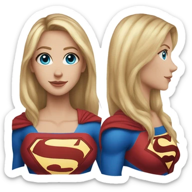 Supergirl Karina light hair blue eyes sticker