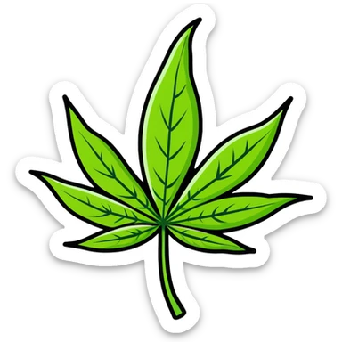cartoon style marijuana bud sticker