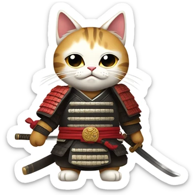 Samurai cat sticker