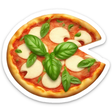 Margarita pizza with basil sticker