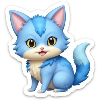 Fluffy Pastel Chubby Sneasel-Trico-cat  sticker