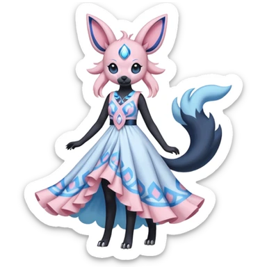 Pastel Absol-Sylveon-Umbreon-fusion (full body) sticker