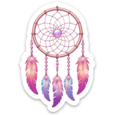 Iridescent pastel pink gradients dreamcatcher sticker