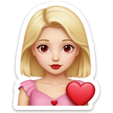 Blonde girl valentine  sticker