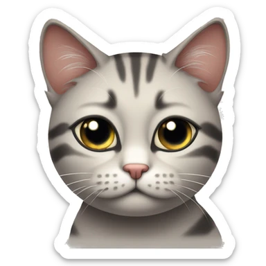 gato con los ojos cerrados llorando sticker