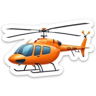 flying helicopter orange cone with legs sticker