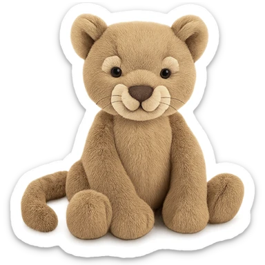 cute mountain lion jellycat stuffed plushie sticker
