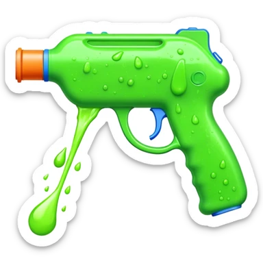 A water gun with drippy green slime  sticker