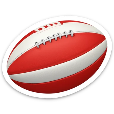 australian rules football ball with equal sized horizontal red, white and black stripes sticker