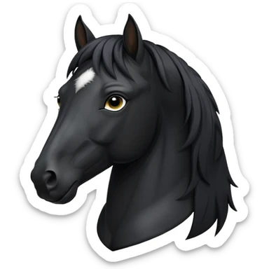 Black freesian horse with kind eyes, all black just the head and neck sticker