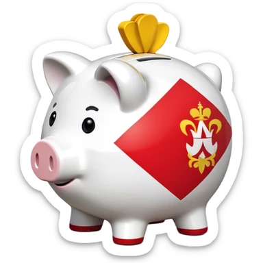 piggy bank in colors of monaco flag sticker