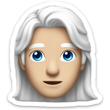 WHITE HAIR YOUND ADULT WITH BLUE SHINING EYES sticker