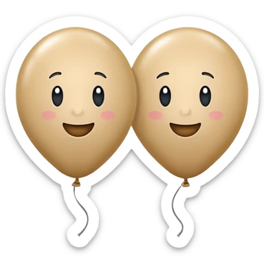 Two beige balloons sticker