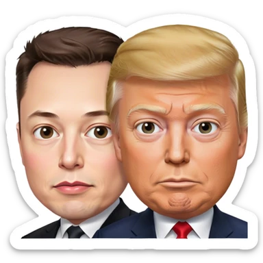 Elon musk and Donald trump  sticker
