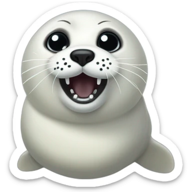 Spooky scary harp seal sticker