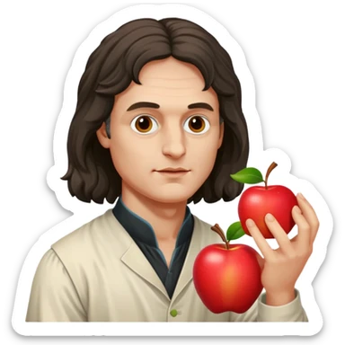 isaac newton hold an apple sticker