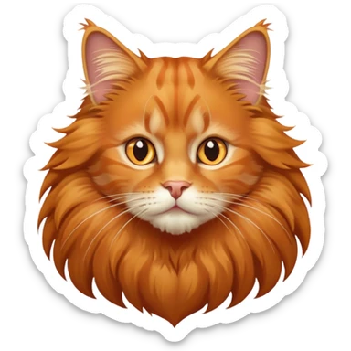orange tabby maine coon cat with fluffy mane sticker