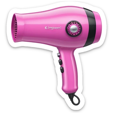 hair dryer with sparkles, emoji style sticker