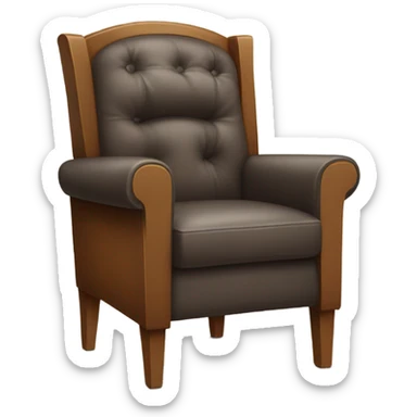 chair sticking out tongue sticker