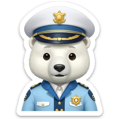 Polar bear captain with blue uniform and captain's hat, Captain Barnacles from Octonauts sticker