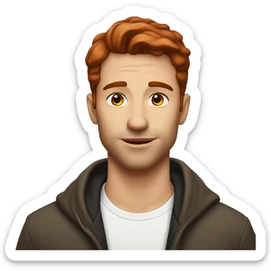 Brunette man Kissing Redhead  sticker