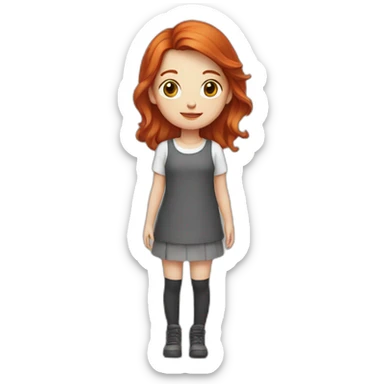 Qute, redhead girl sticker