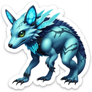  exotic tropical cyber-Protogen-Fakémon-Vernid-creature sticker