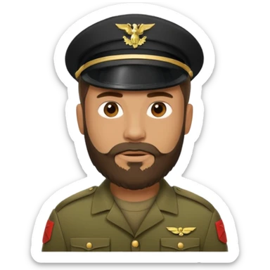 male soldiers with beard with out cap sticker