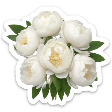 White peonies bouquet  sticker