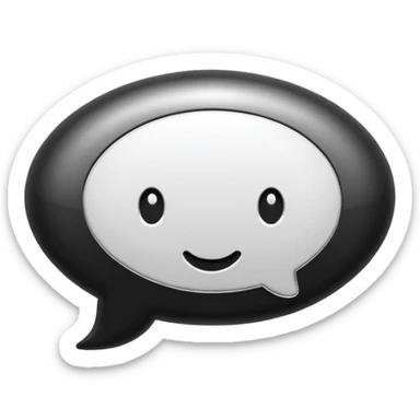  chat burbulas juodai baltas su mettalic efektu sticker