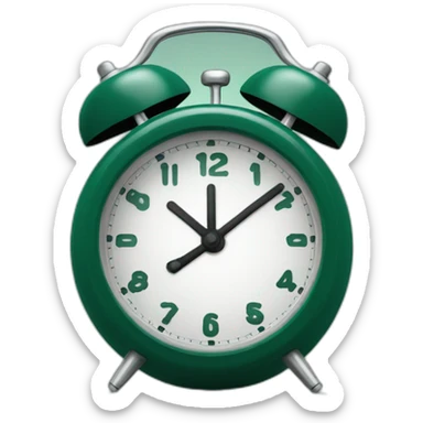 alarm clock dark green sticker