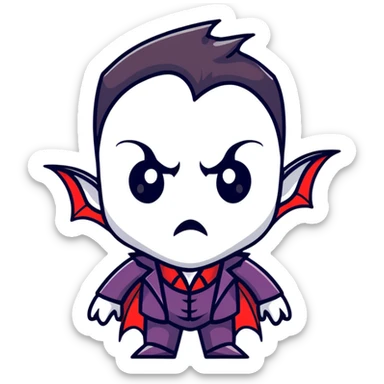 Elegant vampire with small horns sticker