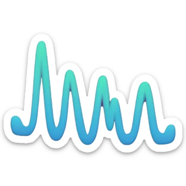 core of a sound wave fine line that looks like the letter M sticker
