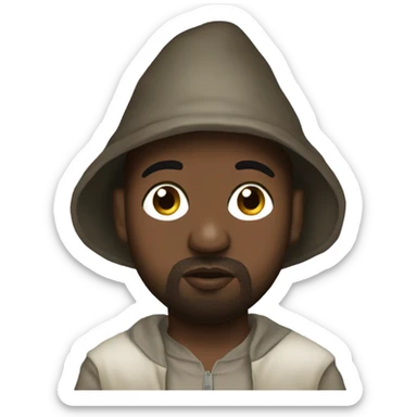 Kanye west with a gnome hat sticker