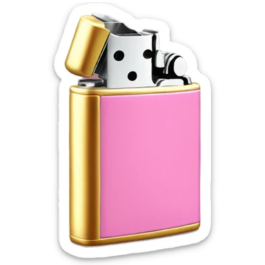 pink and gold lighter sticker