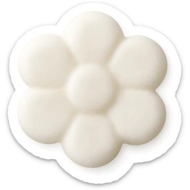 Change the candy to white, keep it flower-shaped, centered, transparent background, no other elements, same style. sticker