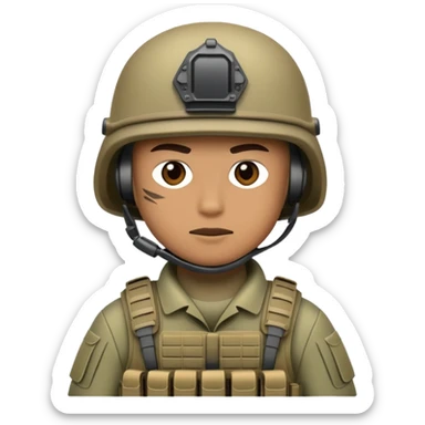 military soldier in combat gear, Arma Reforger style sticker