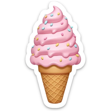 Hello Kitty inspired ice cream cone, with tiny star sprinkles sticker