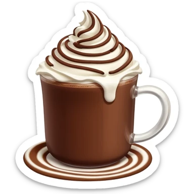 Make a hot chocolate with whipped cream sticker