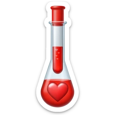test tube with a small heart inside sticker