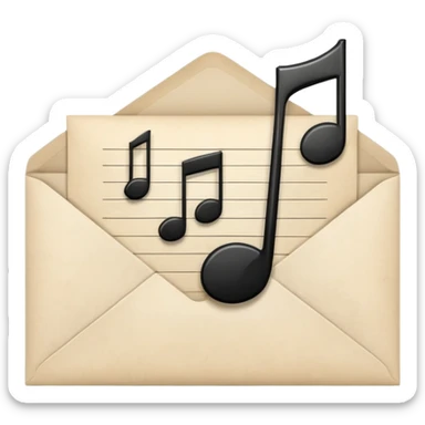 Mail with music note sticker