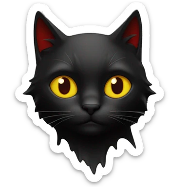 Chat noir avec œil rouge  sticker