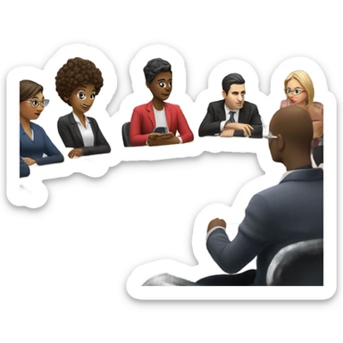 sitting in a meeting room  sticker