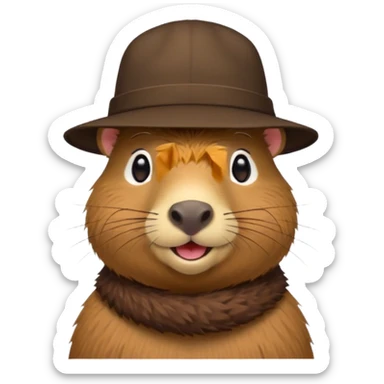 Make me a capybara in a hat like number 3 sticker